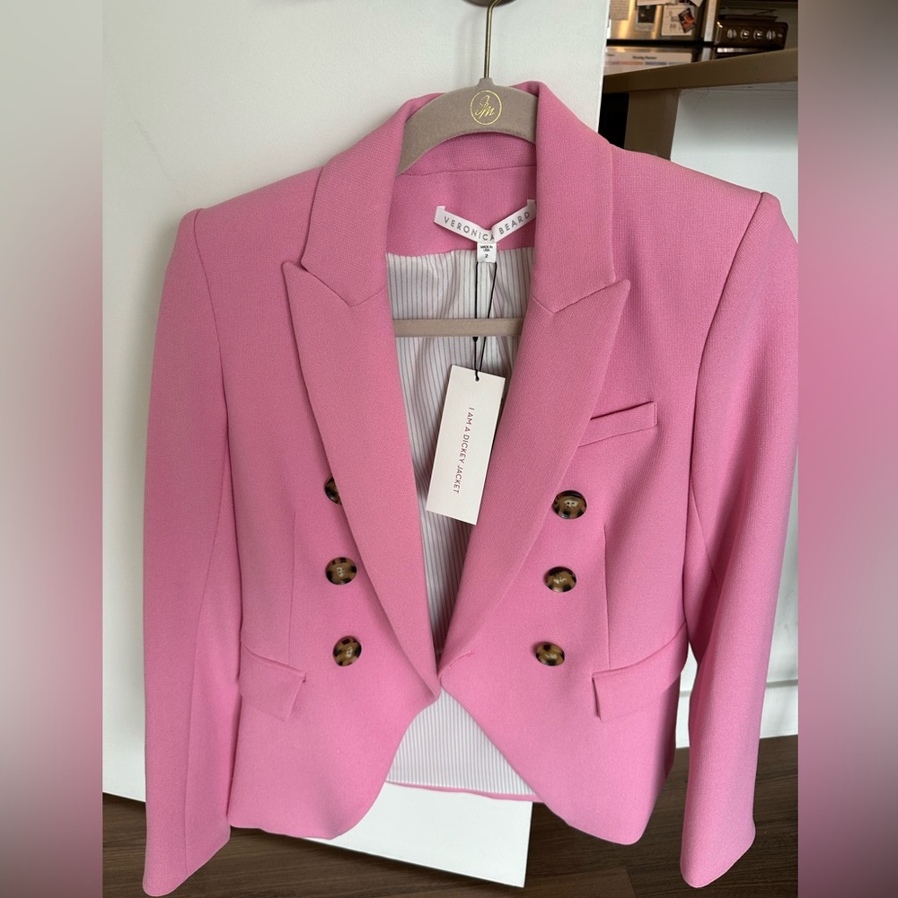Veronica Bead Dickey Suit jacket pink BRAND NWT